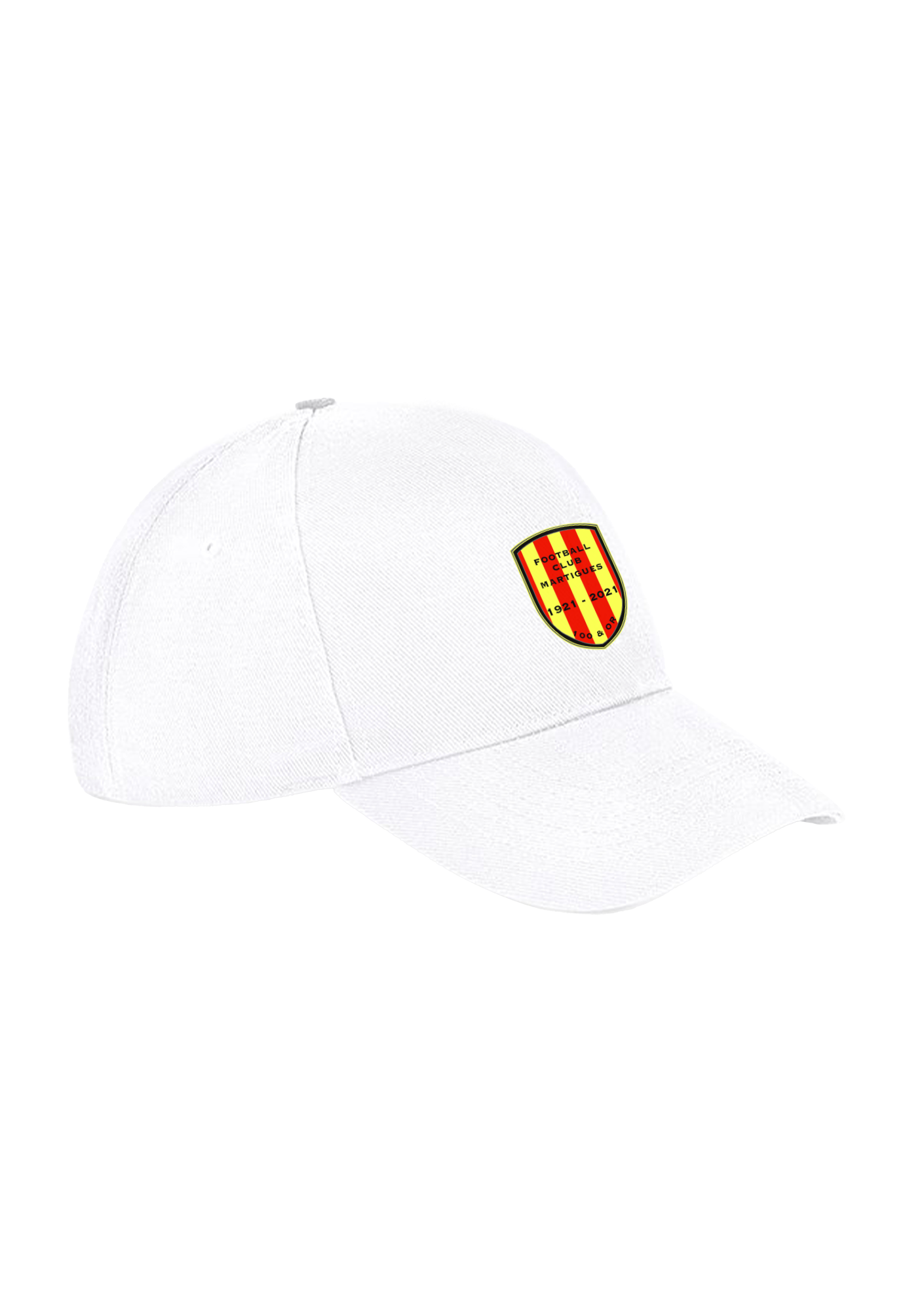 Casquette Blanche "100 et Or" - FCM189-_CASQUETTE_BLANCHE_LOGO_ECUSSON